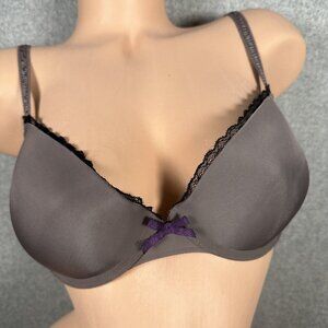 Gilligan 34D Bra Womens Adjustable Back Closure Underwire Bow Smooth